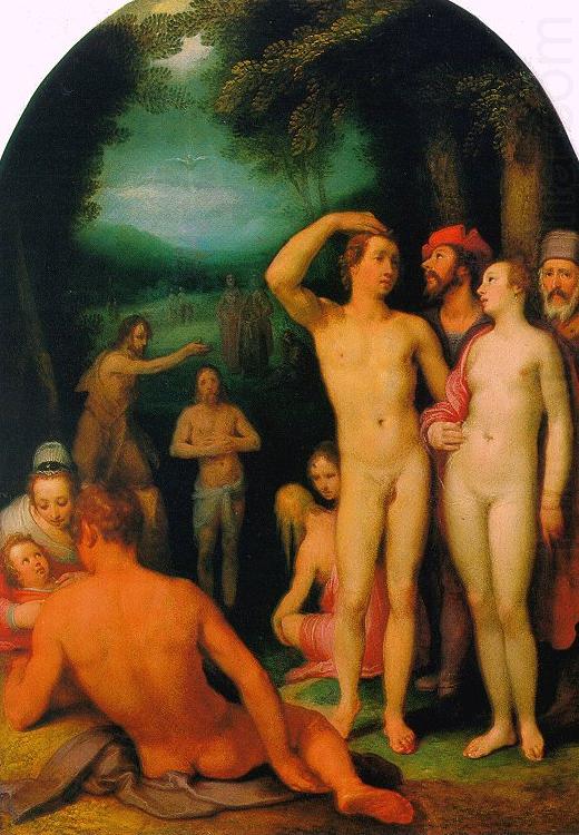 The Baptism of Christ fd, CORNELIS VAN HAARLEM